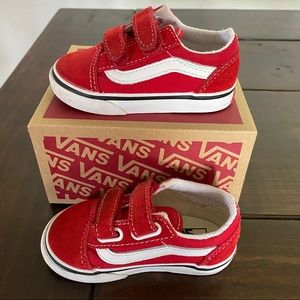 Vans Toddler Old Skool V Red Suede
